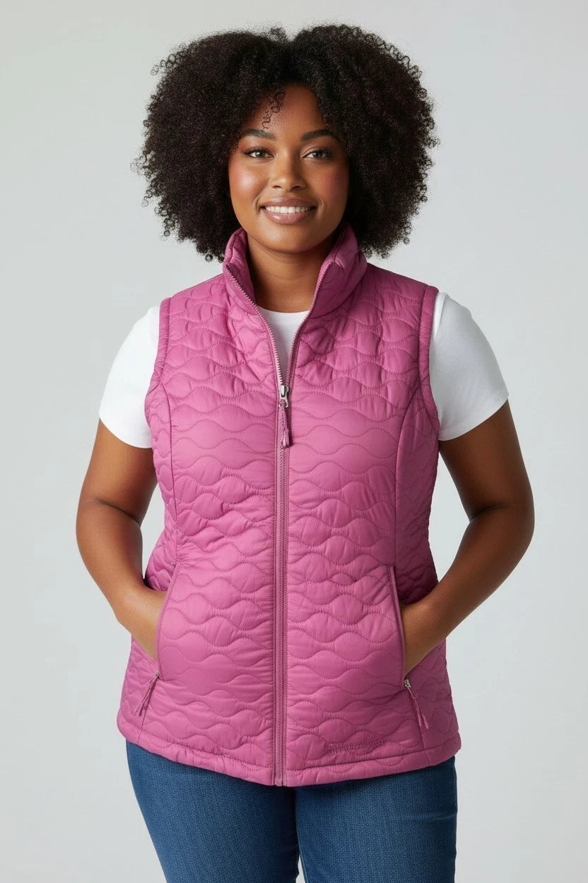 NWOT Free Country Womens Medium Raspberry Sorbet Quilted Pile Vest Jacket Size S