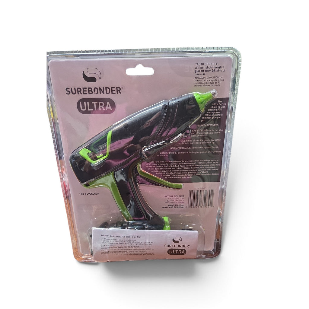 Surebonder Auto Shut Off Hot Glue Gun, Dual Temperature, Full Size, 1.5X Power of Full Size Glue Guns, Easy-Adjust Temp for Multiple Projects (Ultra Series DT-360F)
