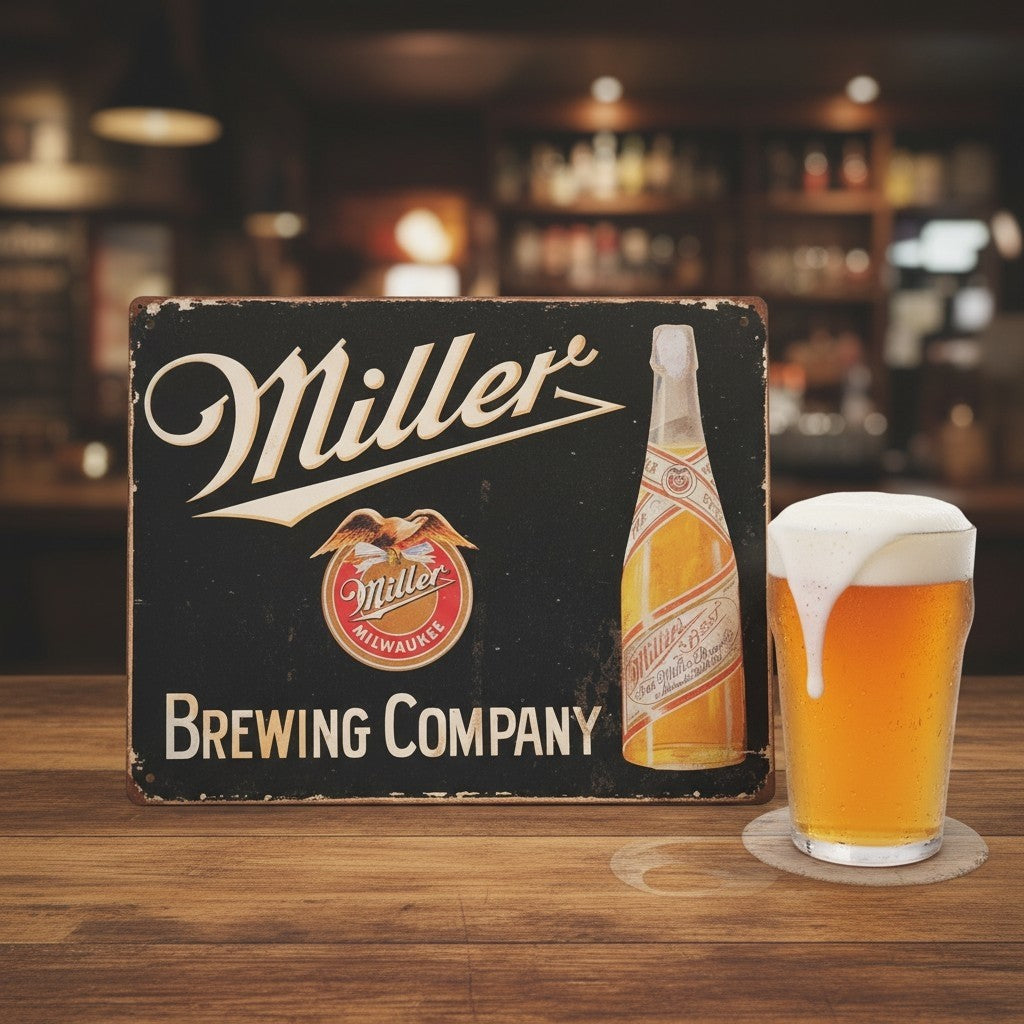 Miller Brewing Beer Brewing Company Vintage Metal Bar Signs Tin Sign 16"X12"