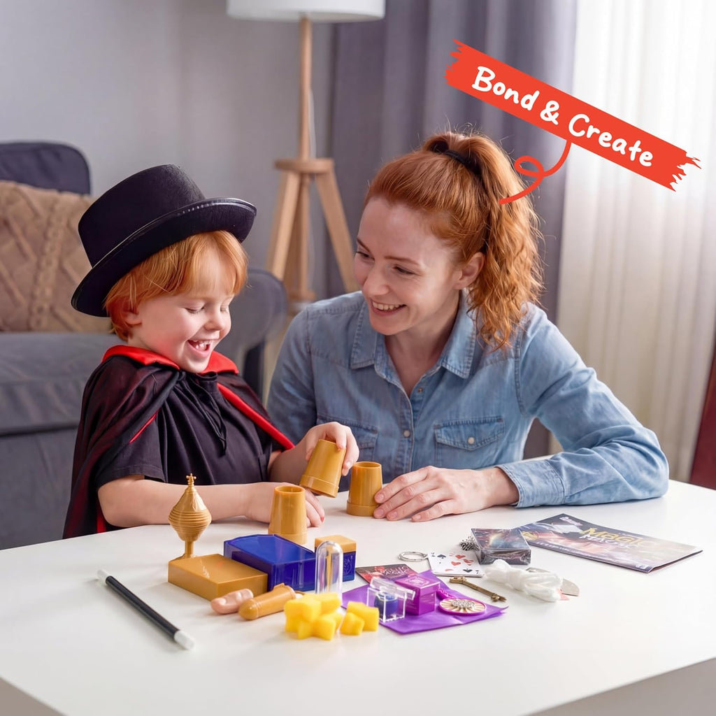 JOVA Klever Kits 180+ Magic Set- My First Magic Trick Kit- Amazing Magician Toy with Step-by-Step Video Lessons, for Kids Aged 6+ Easy Tricks of Wand and Illusion Cards
