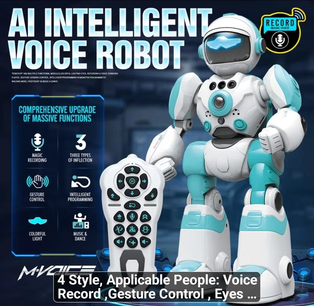AI RC Robot for Kids with Gesture Induction Interactive, And lots more (BLUE)