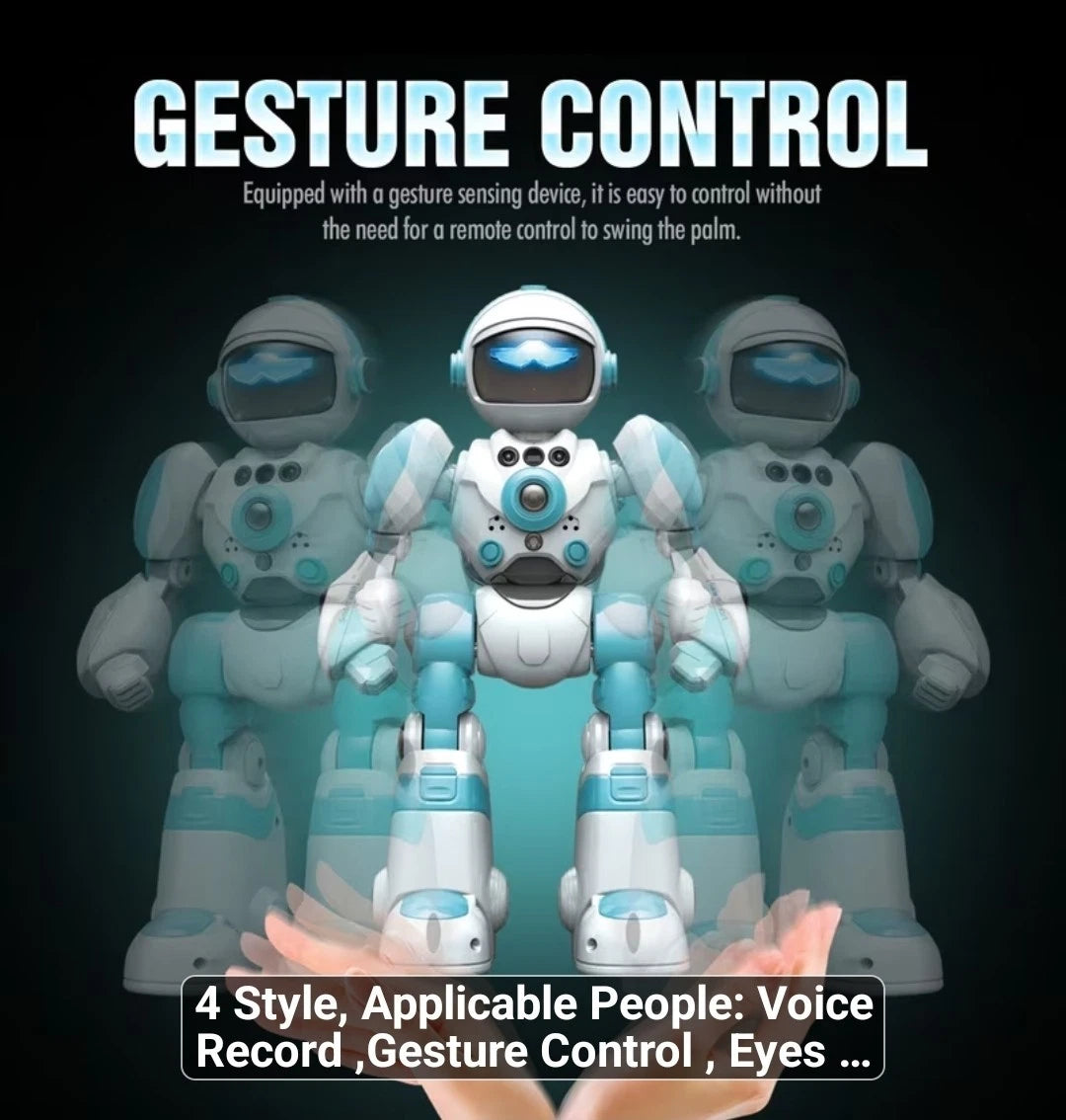 AI RC Robot for Kids with Gesture Induction Interactive, And lots more (BLUE)