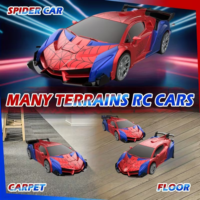 Remote Control Car, One-Button Transform Robot Spider Transformer Toy Car