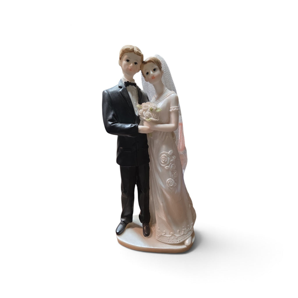Bride and Groom Figurine White Wedding Couple Figurine Romantic Resin 8" #1