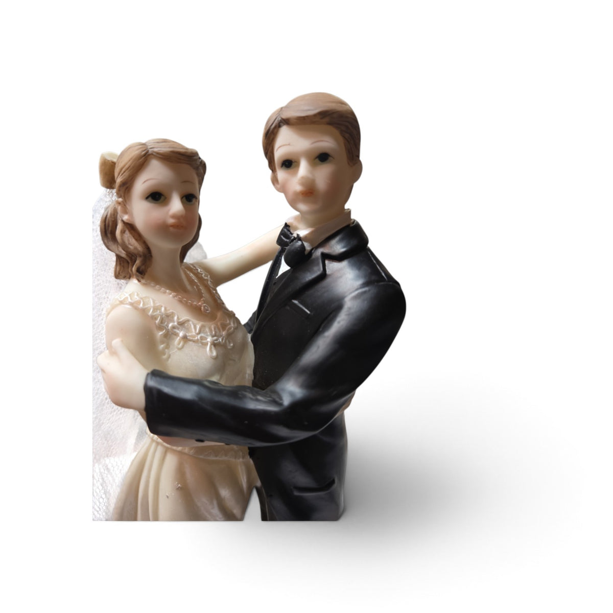Bride and Groom Figurine White Wedding Couple Figurine Romantic Resin 8" #2
