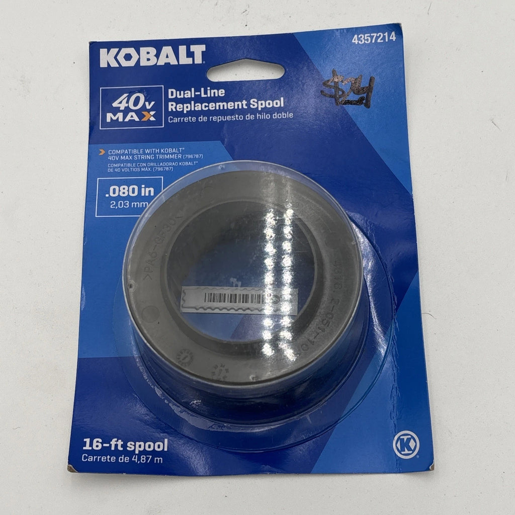 Kobalt 40V Max Dual-Line Replacement Spool 080 In 16 Ft String Trimmer Line