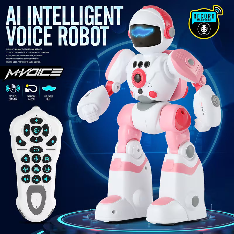 AI RC Robot for Kids with Gesture Induction Interactive, And lots more (PINK)