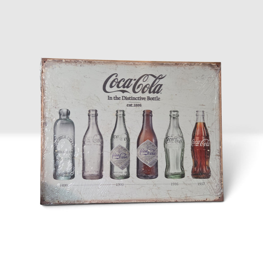 'COCA-COLA' Bottle Timeline Retro 16"x12"  Decorative Sign